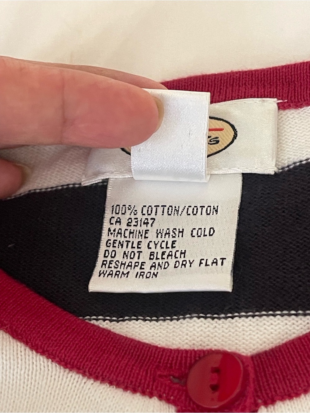 Talbots vintage patriotic stars and stripes cardigan sweater - Picture 7 of 9